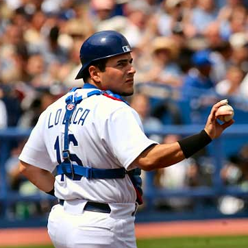 2003 Paul Lo Duca Los Angeles Dodgers Majestic Authentic BP MLB